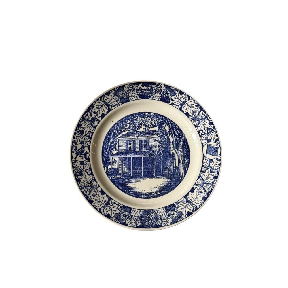 1950 Indiana Territorial Capitol Vincennes Centennial Plate Blue Commemorative
